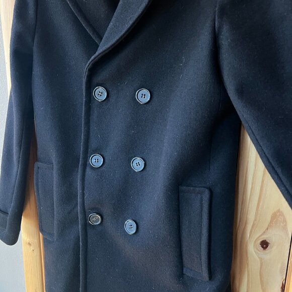 Vintage A.P.C Wool Peacoat, Made in France, Black, Size Small, RARE! - Picture 2 of 8